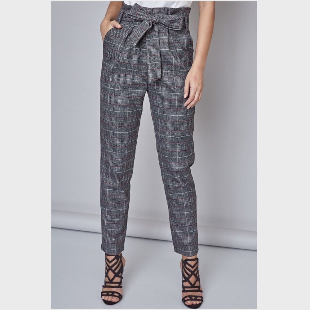 TIED PAPERBAG WAIST PANTS